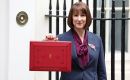 The previous Labor Chancellor, Rachel Reeves holding the famous red Budget box