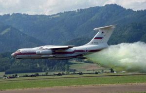 A Russian IL-76 plane has been contracted for U$ 1 million for five days