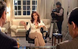 Cristina Kirchner during her last inteview before Sunday elections