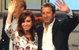 Elected President until 2011 Cristina Fernadez de Kirchner and her Vice Presidential running mate, Julio Cobos