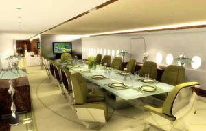 VIP A380 dinnig room