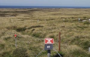 Mines camp in the Falklands