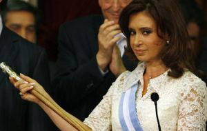 Cristina Fernandez de Kirchner before her speech in the Congress