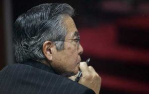 Fujimori attends his trial at the Special Police Headquarters