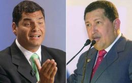 Correa and Chavez happy with the final crisis