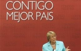 Chile's President Bachelet speaks during the second anniversary of her government