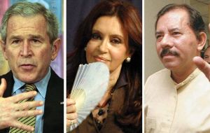 Ptes. Bush, CFK, Ortega