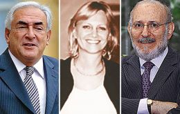 IMF boss Strauss-Kahn & Piroska Nagy and economist Mario Blejer