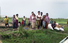 Survivors of Cyclone Nargis in the aftermath of the disaster