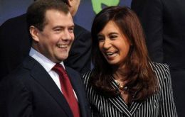 President Medvedev and his counterpart Cristina Fernadez