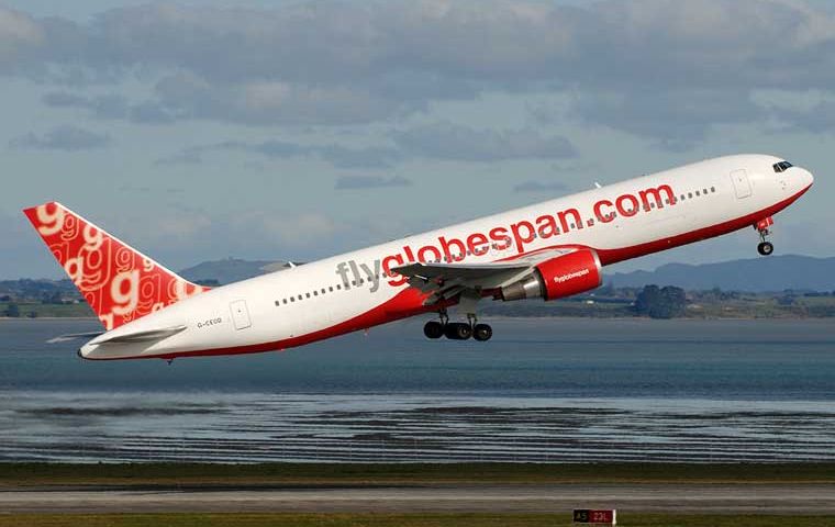 Flyglobespan the current operators of the Falklands direct airlink with  UK