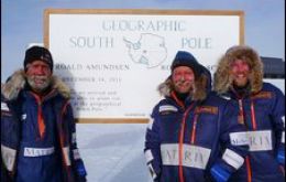 The explorers took 66 days to walk 900 miles across Antarctica