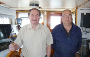 <i>Brandan's</i> Captain R. MacLean and Chief Engineer J. MacIntyre