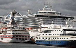 Several cruises docked at Ushuaia port