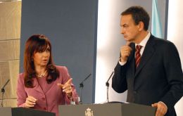 Pte. CFK and her counterpart Zapatero