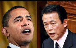 President Barack Obama and Japanese Prime Minister Taro Aso