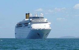 Cruise Costa Romantica anchored in Punta del Este (Picture El Pais)