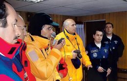 Congress members from Argentina and Chile at  Frei Chilean Antarctic base