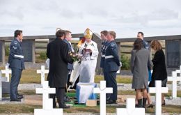 The burial ceremony was conducted by Monsignor Michael McPartland.