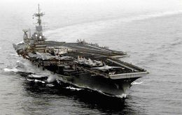 “U.S. Navy aircraft carrier USS Independence was positioned east of Taiwan in 1996 in response to saber rattling by Beijing”  (Photo courtesy of US Navy/FelixGarza)