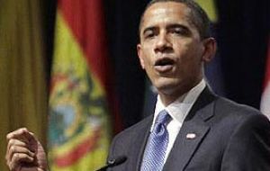 Pte. Barack Obama during the UNASUR - USA summit at Pto. España