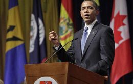 Pte. Barack Obama during the recent summit in Trinidad Tobago