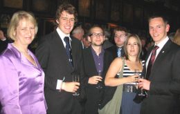 Sukey Cameron (left) with young Islanders Dion Robertson, Liam Stevens, Adam Henry, Caris Stevens and Zoran Zuvic Bulic.