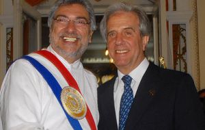 Paraguay’s president Lugo will hand the rotating chair to Uruguay’s Tabare Vazquez.