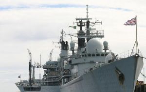 The exhibition consists of Falklands’ war naval actions, including HMS Antrim name board