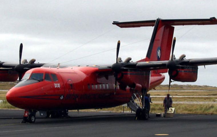 This coming summer 11 Dash-7 flights are scheduled to travel from the Falklands