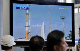Millions of South Koreans watched the launch, but it is being viewed with suspicion by North Korea. Photo AFP
