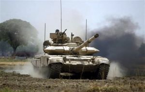 The battle proven T-72 tank which is been replaced in Russia by the T-90