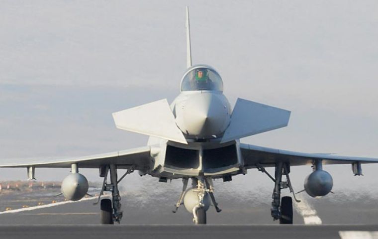 The first of the new Typhoons on the tarmac at MPA this week 
