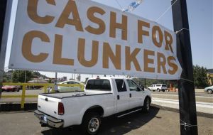 The success can be partly attributed to the federal “cash for clunkers” auto trade-in program.