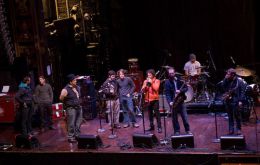 Brooklyn Qawwali Party's soundcheck from the balcony at Webster Hall's Grand Ballroom