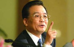 Chinese Premier Wen Jiabao set 8% as economy expansion target for 2010