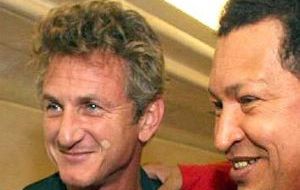 Sean Penn a strong supporter and defender of the Venezuelan leader 