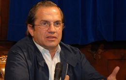 Ecuador’s Foreign Affairs minister Ricardo Patiño during his visit to Chile