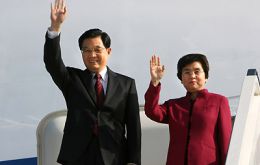 Chinese president Hu Jintao arrived Wednesday in Brazil 