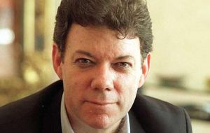 Juan Manuel Santos, former Defence minister and leading in the polls for May 30