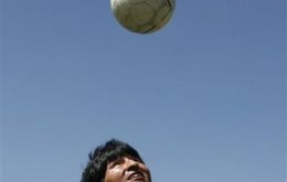 President Evo Morales is also a keen football player 