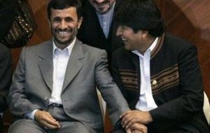 President Mahmud Ahmadinejad  with his  counterpart Morales