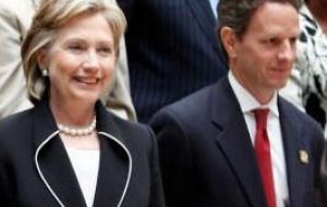 Hillary Clinton and Timothy Geithner lead the US delegation 