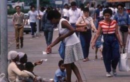 Street vendors, begging or homeless is the condition of many children in Latinamerica         