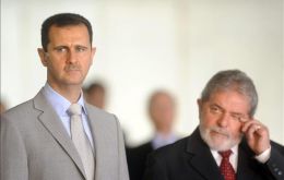 Lula da Silva and his Syrian counterpart Bashar al-Assad  (L)