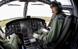 Prince William piloting a search and rescue helicopter 