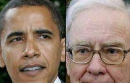 During the meeting President Obama gave Warren Buffett one of his ties