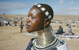 Portrait of a woman from the Ndebele tribe in Kwadlaulale Market, South Africa 