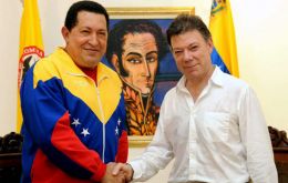 The two leaders met at the home where Liberator Bolivar died  