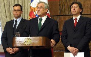 President Piñera during his statement